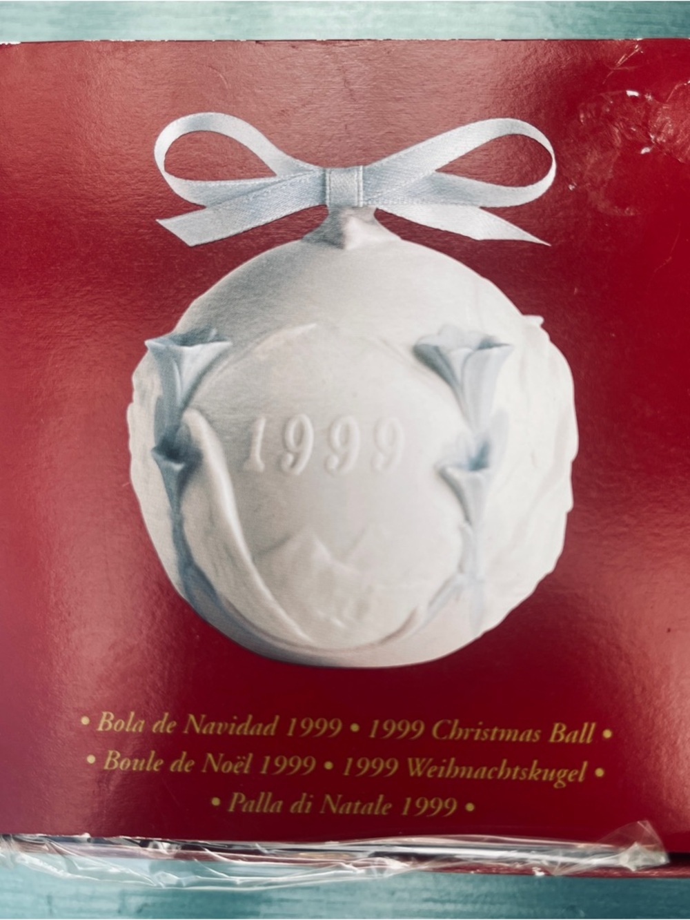 NEW Vintage Lladro 1999 White Christmas Ball Ornament